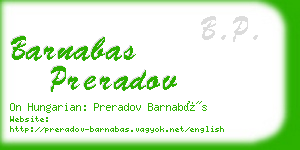 barnabas preradov business card